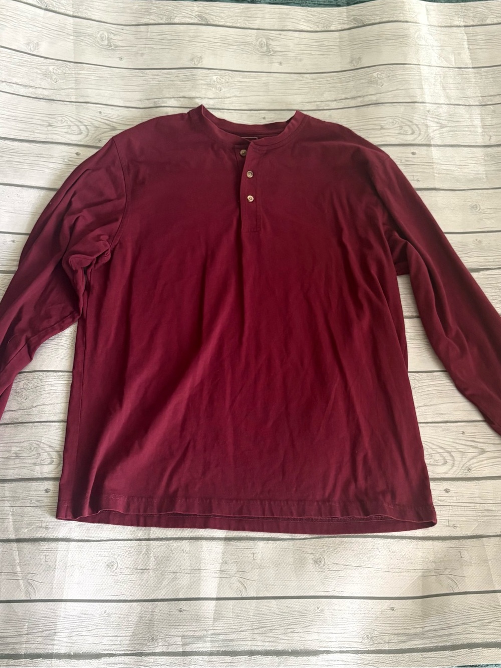 L.L. Bean Men's Long-Sleeve Henley - Deep Burgundy